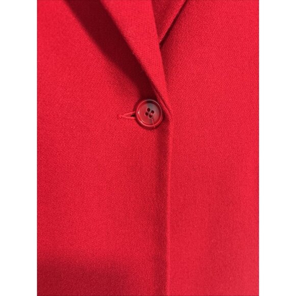 Vintage Koret Red Wool Blazer Womens 16 Lined Jacket Made in Korea Classic Retro - Picture 3 of 11
